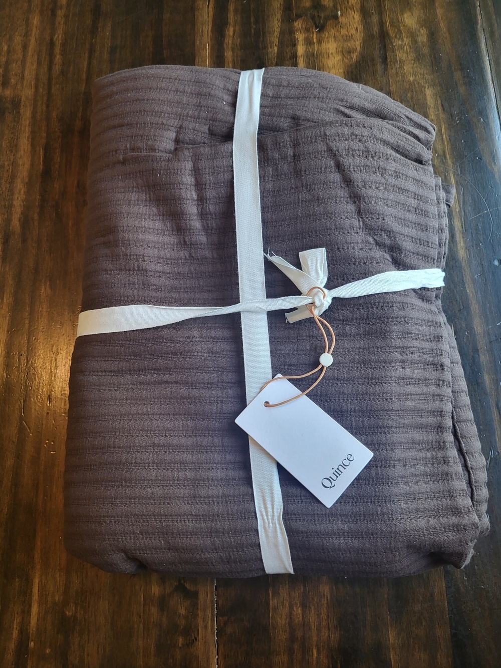 NWT Quince Organic Ribbed Cotton Coverlet, Twin, Espreeso - Picture 3 of 8